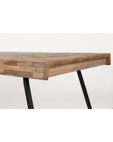 Table à manger en teck recyclé 160x78cm bois foncé