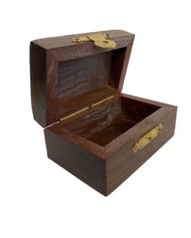 Boite en bois motif soleil en laiton 7,5x5cm