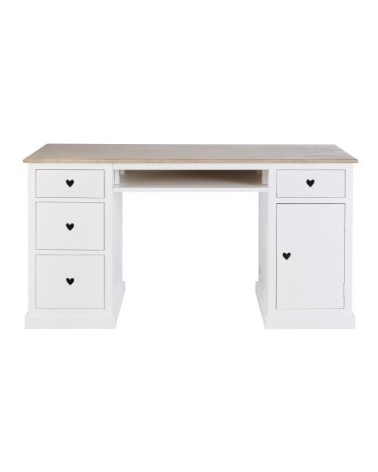 Bureau 4 tiroirs 1 porte blanc