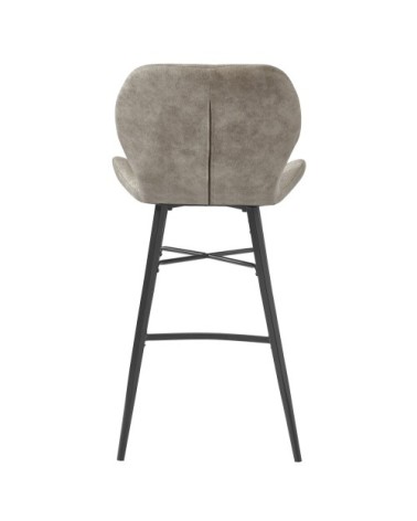 Chaise de bar industrielle vintage marron clair/métal noir (x2)