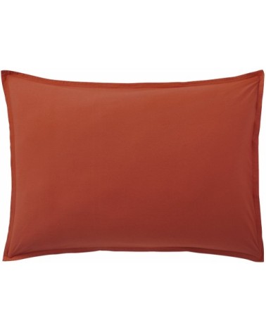 Taie d'oreiller percale de coton rouge 50x70 cm