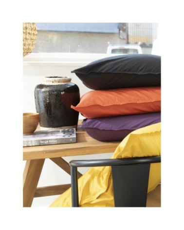 Taie d'oreiller percale de coton rouge 50x70 cm