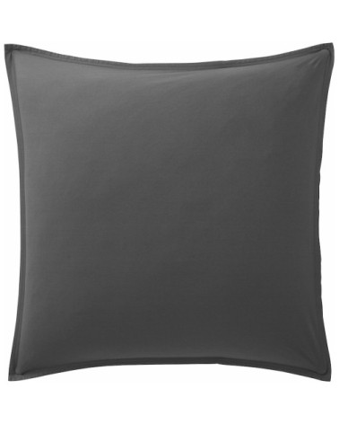 Taie d'oreiller percale de coton gris 65x65 cm