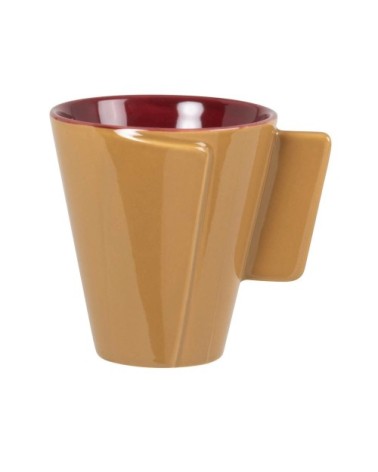 Mug effet pliage en grès jaune moutarde