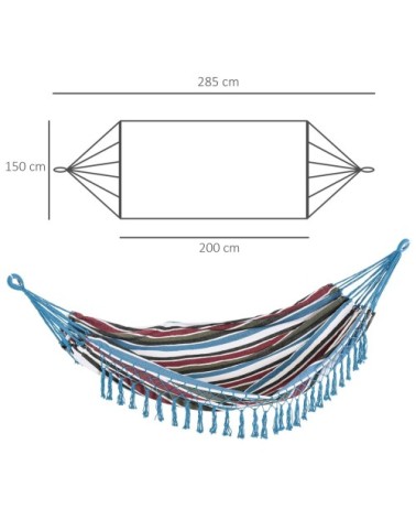 Hamac de voyage style hippie chic coton polyester multicolore