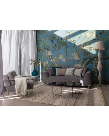 Table basse design ronde blanc effet marbre