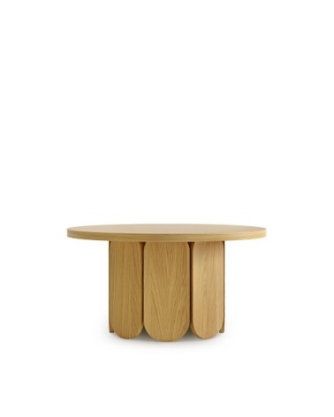 Table basse ronde en bois massif D78cm bois clair