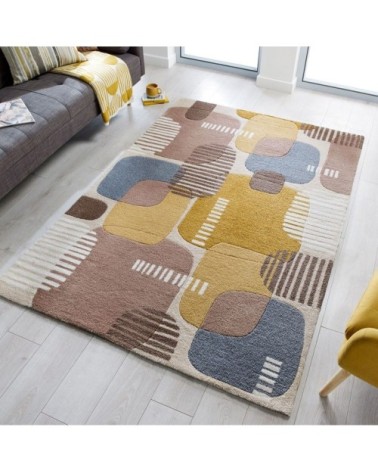 Tapis de salon moderne en Polyester Multicolore 120x170 cm
