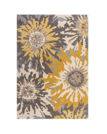 Tapis de salon moderne en Polyester Jaune moutarde 120x170 cm