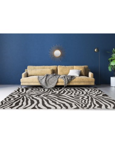 Tapis moderne fait main en Viscose Noir 120x170 cm