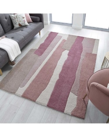 Tapis de salon moderne en Polyester Rose 160x230 cm