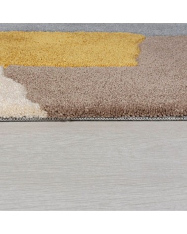 Tapis de salon moderne en Polyester Jaune moutarde 160x230 cm