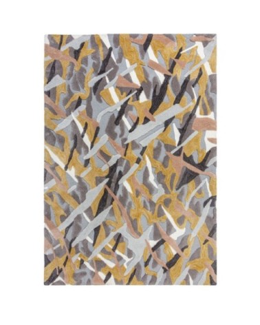 Tapis de salon moderne en Polyester Jaune moutarde 120x170 cm