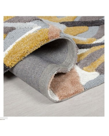 Tapis de salon moderne en Polyester Jaune moutarde 120x170 cm