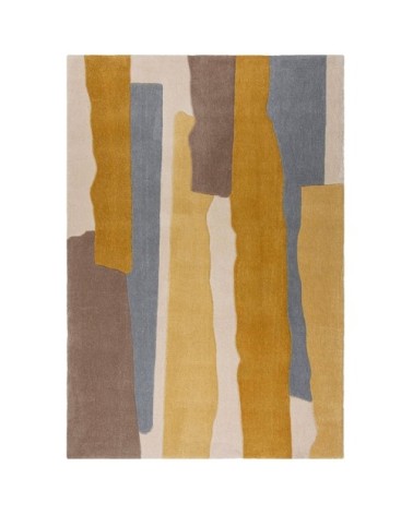 Tapis de salon moderne en Polyester Jaune moutarde 120x170 cm