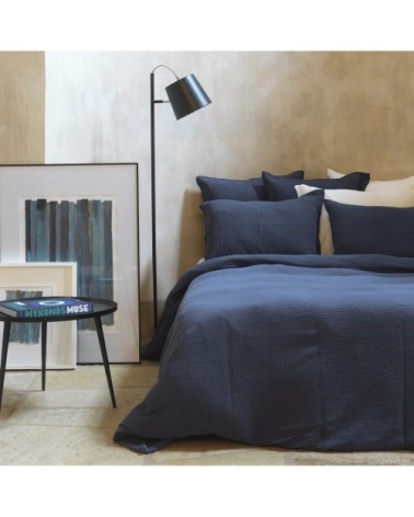 Taie d'oreiller gaze de coton bleu nuit 50X70 CM