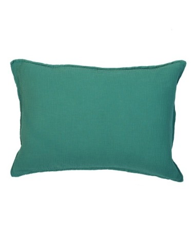 Taie d'oreiller gaze de coton émeraude 50X70 CM