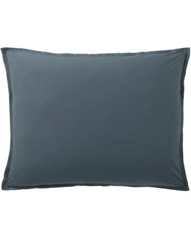 Taie d'oreiller percale de coton bleu 50x70 cm