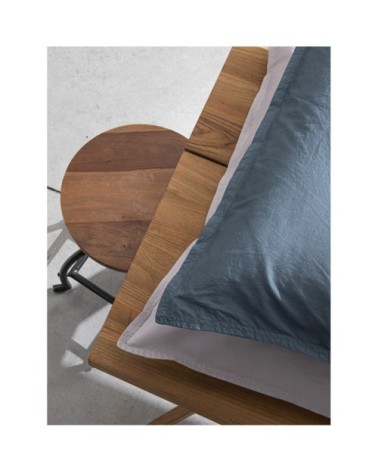 Taie d'oreiller percale de coton bleu 50x70 cm