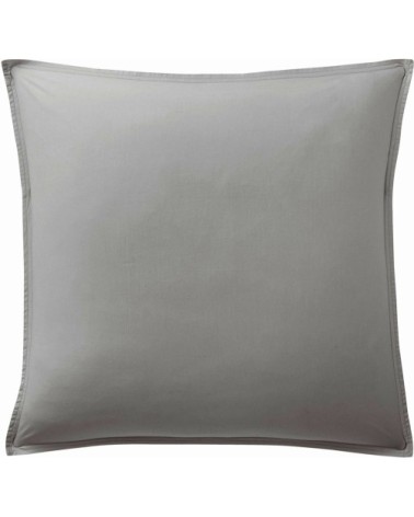 Taie d'oreiller percale de coton gris 65x65 cm