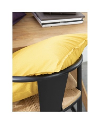 Taie d'oreiller percale de coton jaune 50x70 cm