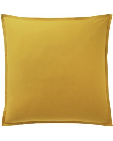 Taie d'oreiller percale de coton jaune 50x70 cm