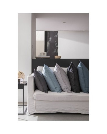 Taie d'oreiller percale de coton bleu 65x65 cm