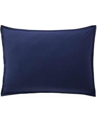 Taie d'oreiller percale de coton bleu 50x70 cm