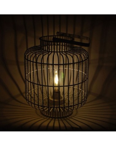 Lampe blanche en métal patiné or transportable led