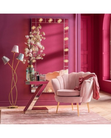 Table d'appoint en verre miroir doré