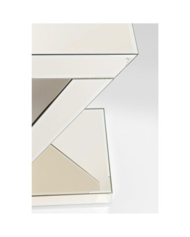 Table d'appoint en verre miroir doré