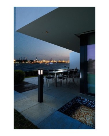 Borne d'éclairage de jardin en aluminium anthracite