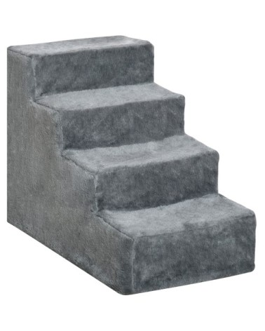 Escaliers pour chiens panneaux de particules gris clair