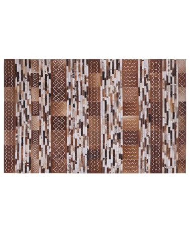 Tapis en cuir véritable marron 230x160cm