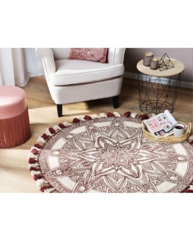 Tapis en tissu rouge 120x120cm