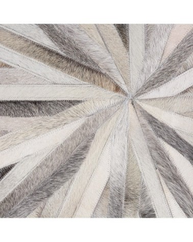 Tapis rond en cuir gris 140cm