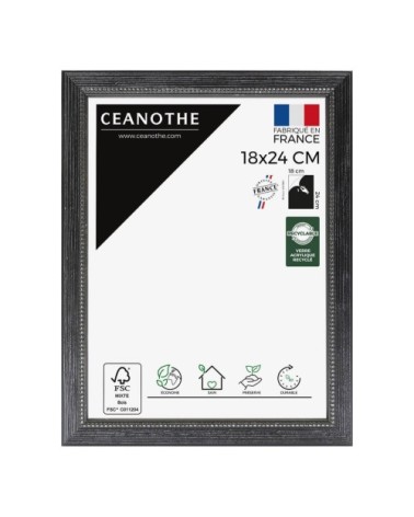 Cadre photo Perle noir 18x24 cm