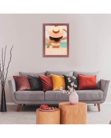 Cadre photo bois reconstitué Terracotta 30x40 cm