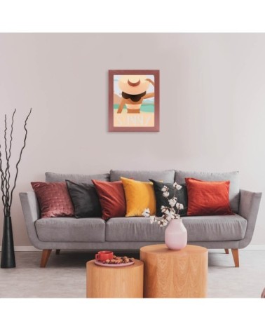 Cadre photo bois reconstitué Terracotta 24x30 cm