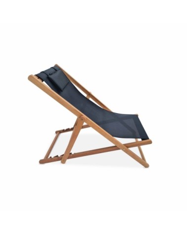 Lot de 2 transats en bois d'eucalyptus fsc huilé noir