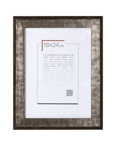 Cadre photo acier bois massif 13x18