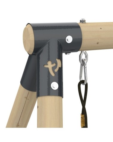 Portique 2 balançoires et vis-à-vis en bois marron h190cm