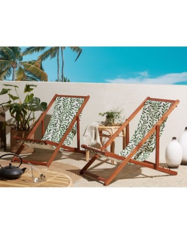 Chaise longue en bois solide vert