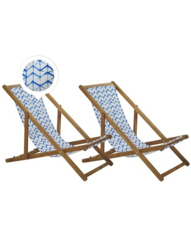 Chaise longue en bois solide bleu