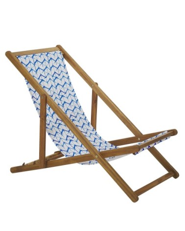Chaise longue en bois solide bleu