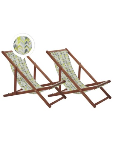Chaise longue en bois solide multicolore