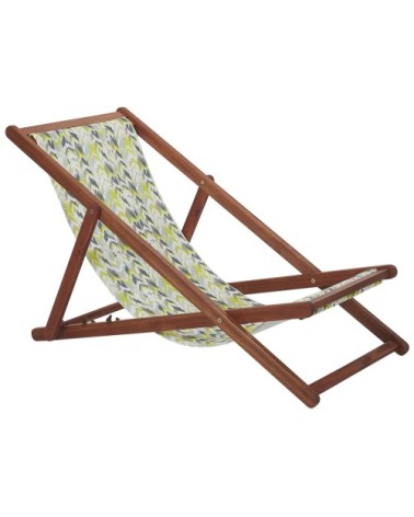 Chaise longue en bois solide multicolore