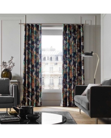 Rideau à galon fronceur 350x275 cm Bleu nuit