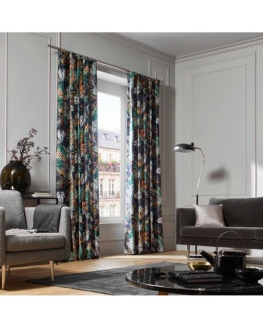 Rideau à galon fronceur 350x275 cm Bleu nuit