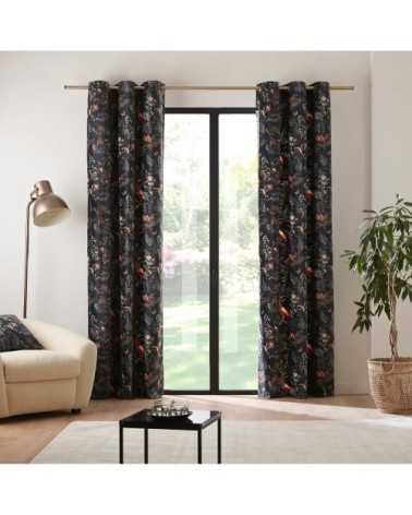 Rideau à oeillets dorés 200x268 cm Noir bleuté